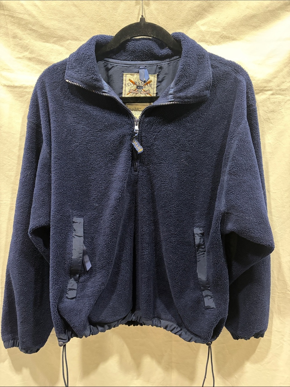 Oarsman 913  Vintage Men's Navy Half-Zip Fleece Pullover